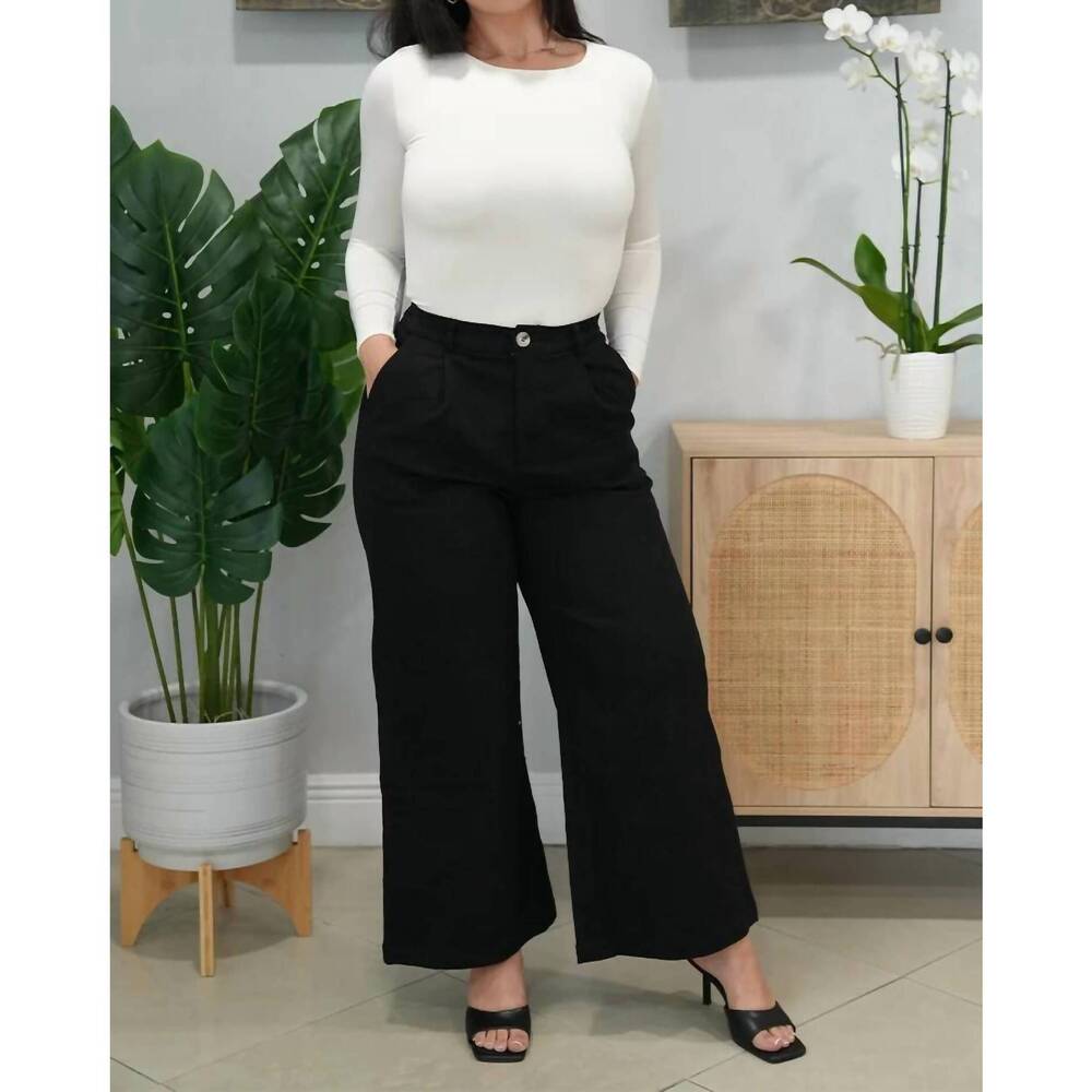 NEW FINAL TOUCH harper wide leg pants in black